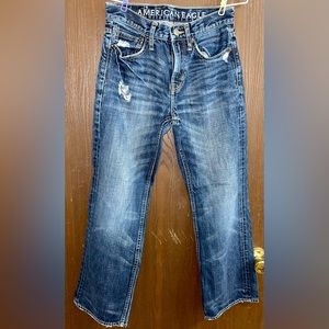 AEO mens bootcut destructed jeans